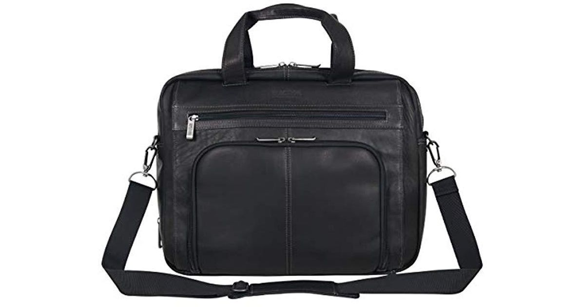 kenneth cole reaction manhattan leather single gusset laptop briefcase