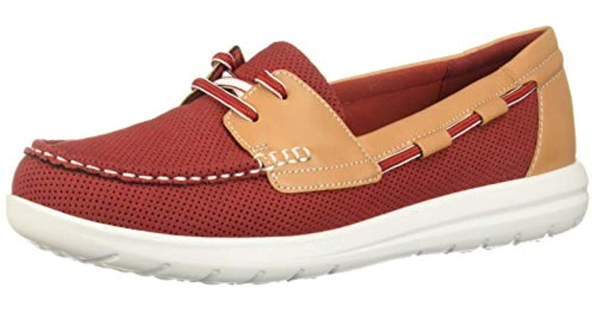 Clarks Jocolin Vista Boat Shoes in Red | Lyst