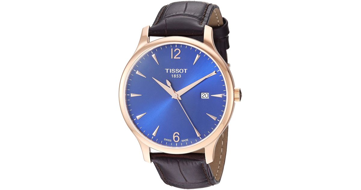 Tissot Mens Tradition Stainless Steel Dress Watch Rose Gold 