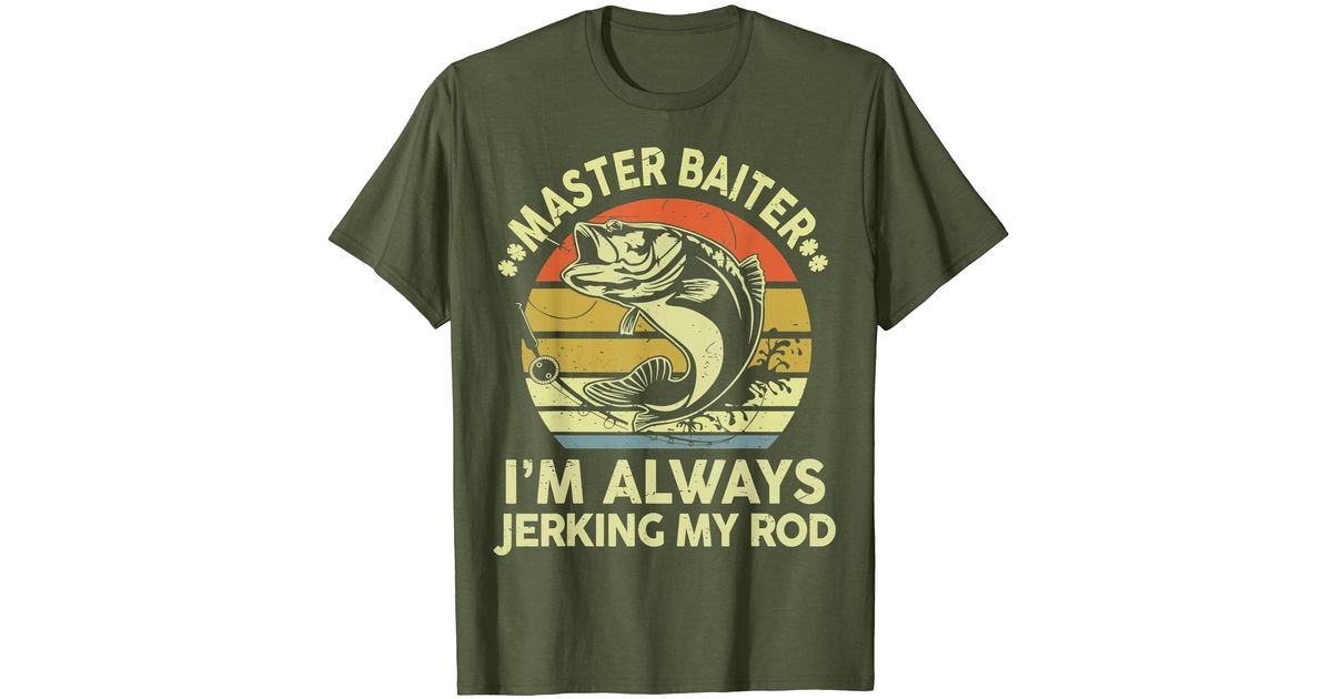 Caterpillar S Bass Fishingshirt Master Baiter Papa Grandpa Gift Funny