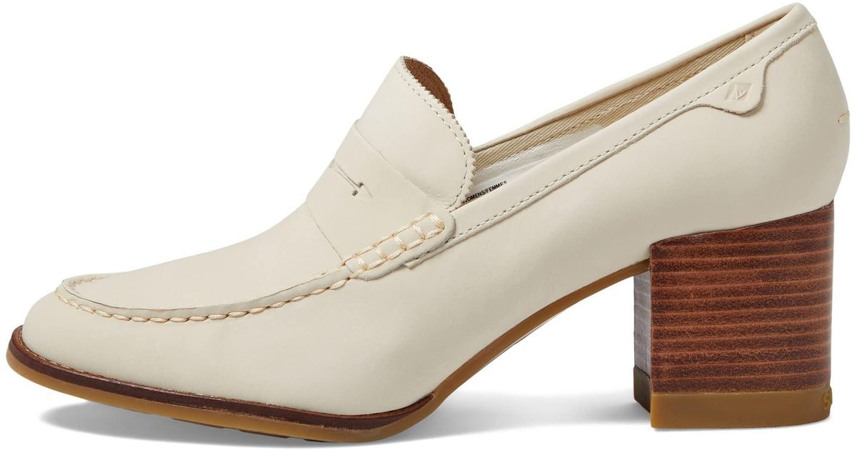 Sperry Top-Sider Seaport Penny Heel Loafer in White | Lyst