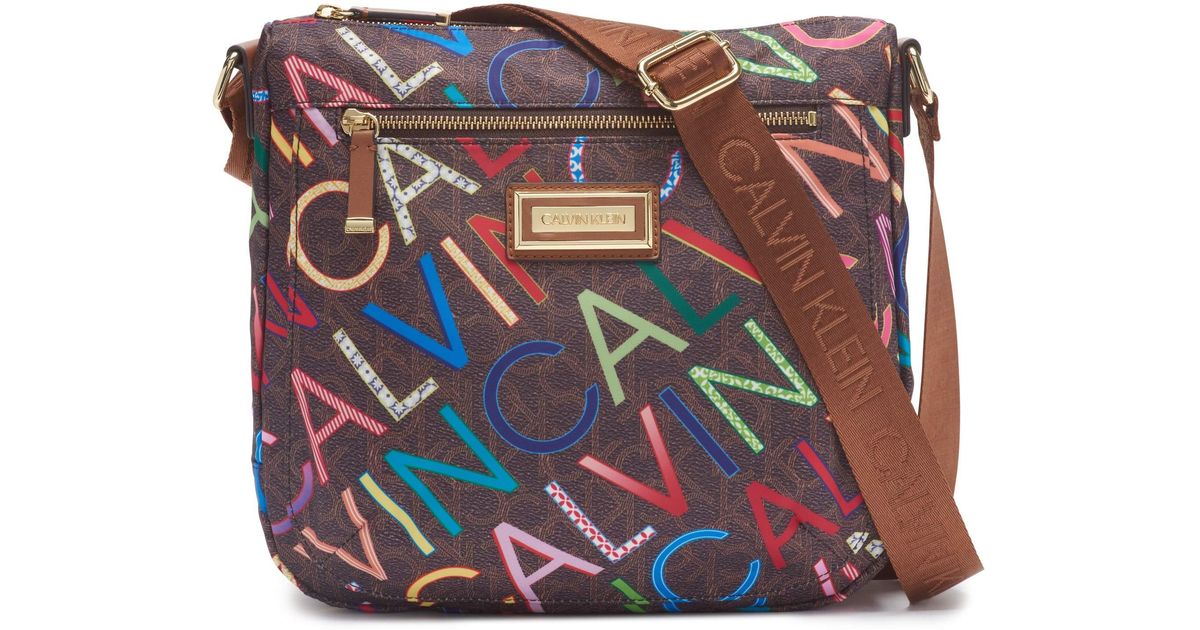 Calvin Klein Belfast Nylon Top Zip Messenger Crossbody in Black Lyst