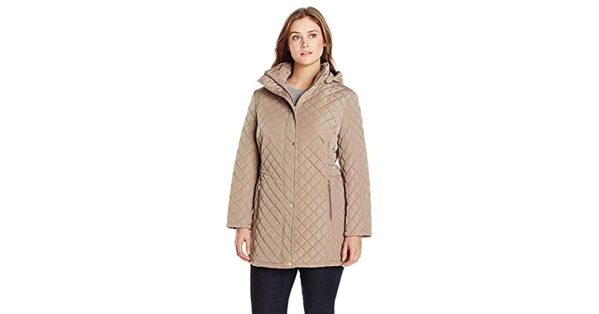 calvin klein women's classic quilted jacket with side tabs