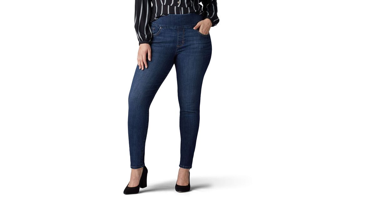Lee Women's Plus Size Sculpting Slim Fit Skinny Leg Pull on Jean Lee Women's Plus Size Sculpting Slim Fit Skinny Leg Pull on Jean
