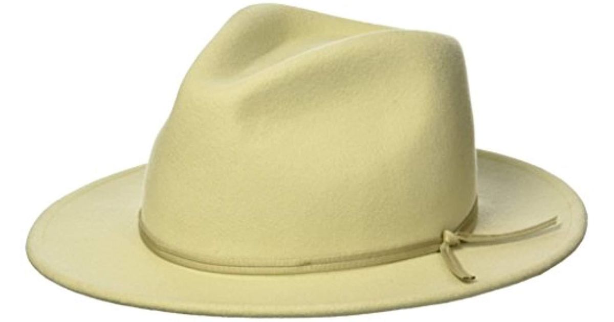 Brixton Coleman Medium Flat Brim Felt Fedora Hat for Men - Lyst