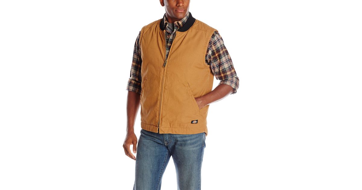 Dickies Big Sanded Duck Insulated Vest in Brown for Men Save 16 Lyst