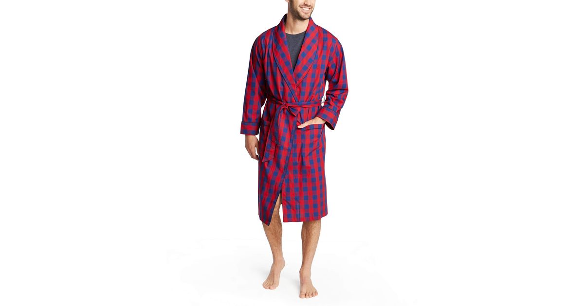 nautica men's long sleeve lightweight cotton woven robe