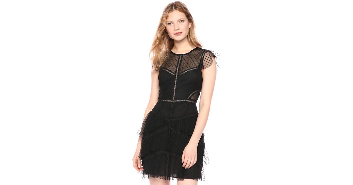bcbg black dress with pearls