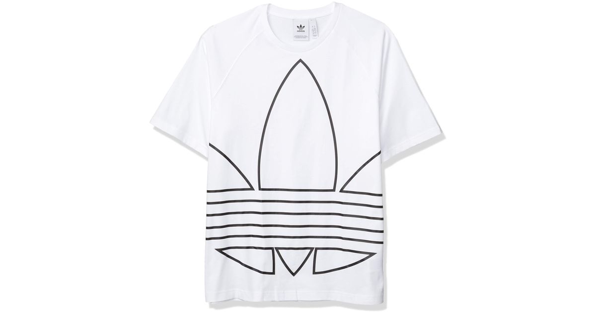 adidas Originals Mens Big Trefoil Blocked T-shirt White/black X-large for Men - Save 14% - Lyst