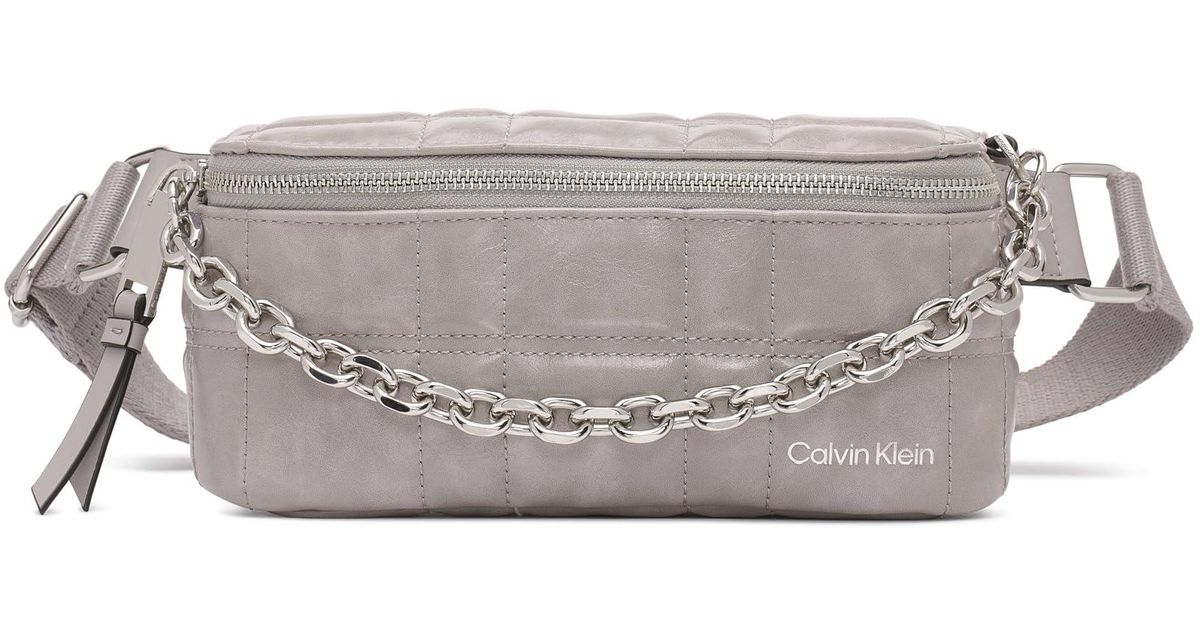 Calvin Klein Rain Organizational Belt Bag in Gray Lyst