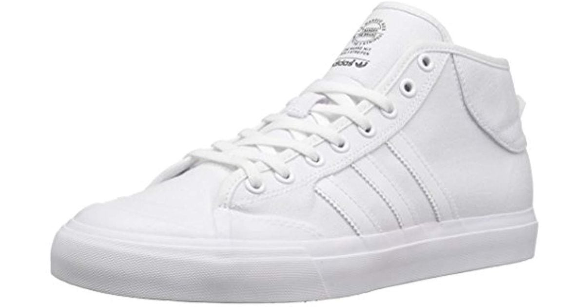 adidas Originals Rubber Adidas Matchcourt Mid Fashion Sneaker in White/White /White (White) for Men - Lyst