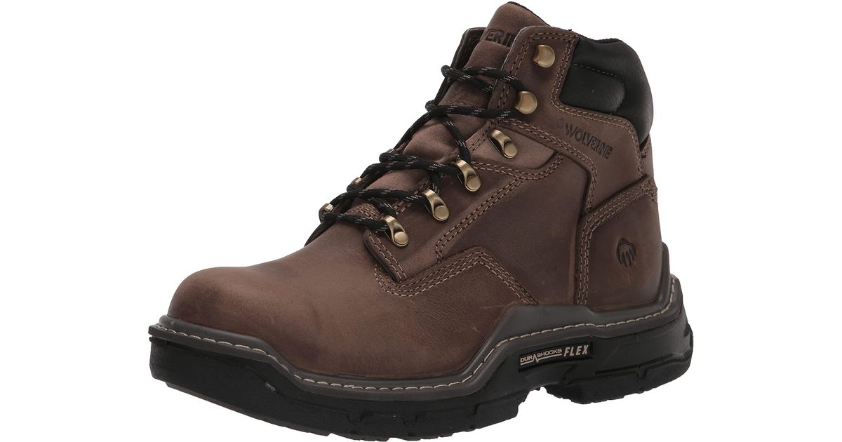 wolverine men's raider durashocks 6 inch soft toe construction boot