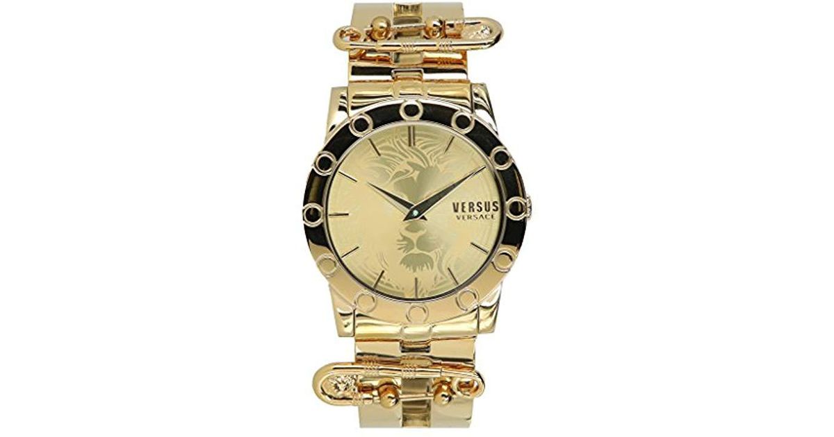 Versus 'miami Bracelet' Quartz Tone And Gold Plated Fashion Watch(model:  Vsp721617) in Yellow Gold (Metallic) - Lyst