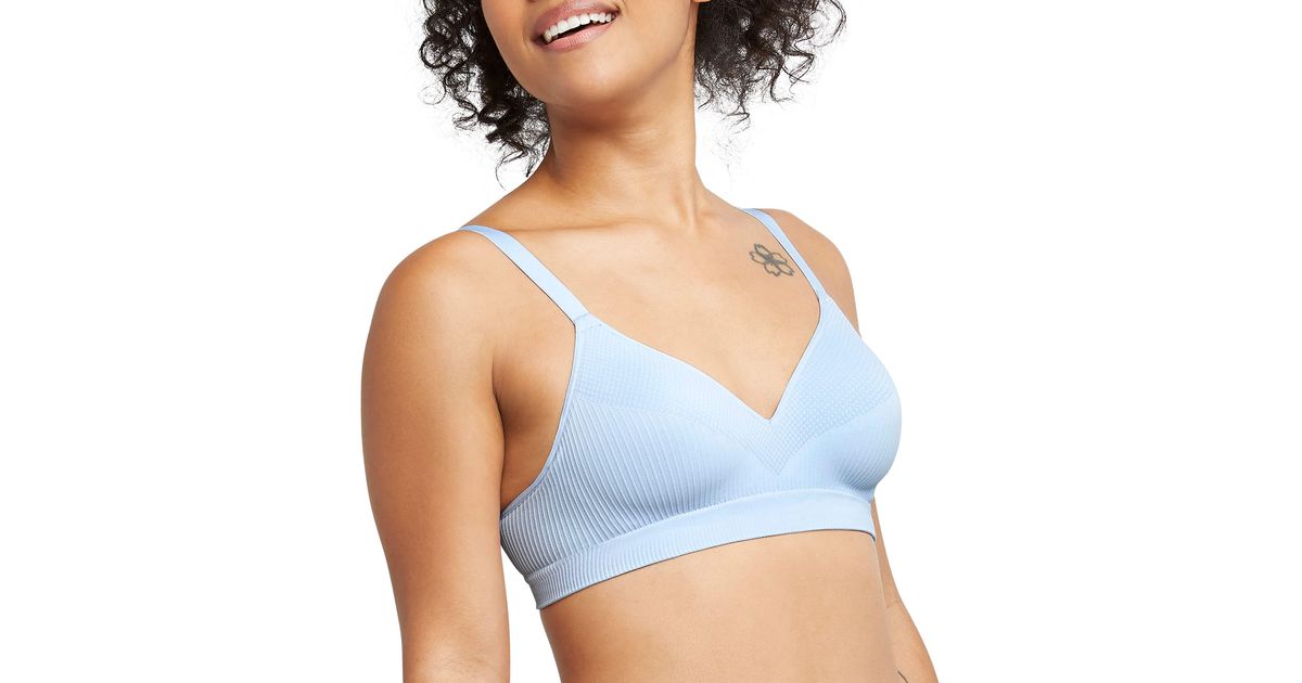 Hanes Perfect Coverage Wireless Bra With Foam in Blue Lyst
