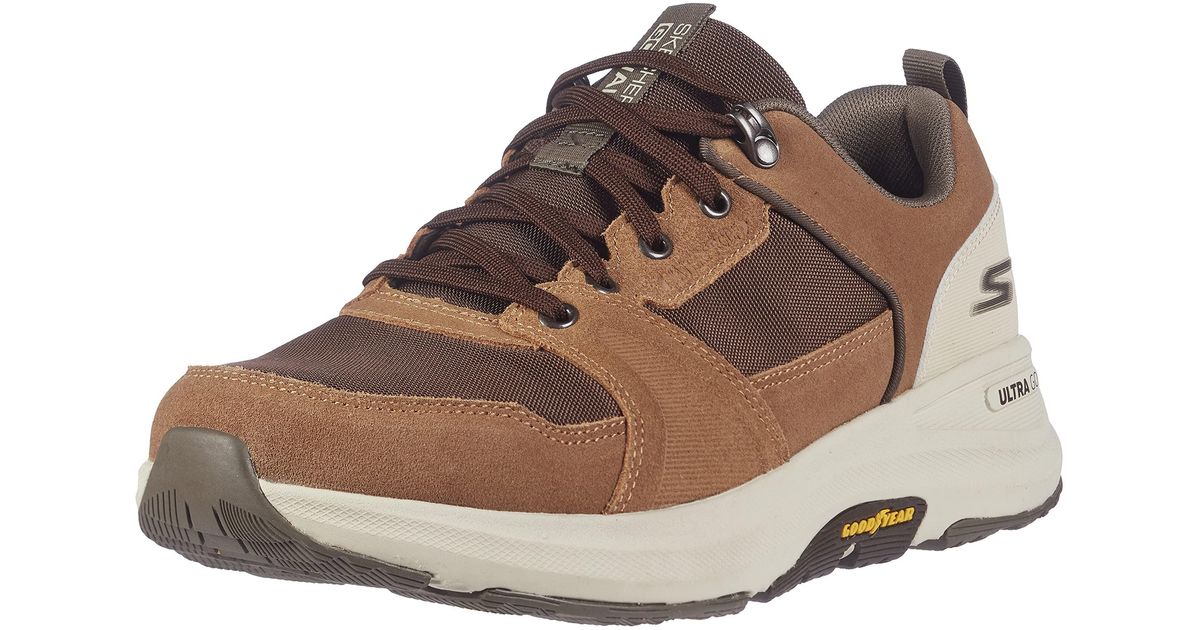 Skechers Men's Go Walk Outdoor-Athletic Slip-on Trail Hiking Shoes with Air  Cooled Memory Foam Sneaker 9 Brown