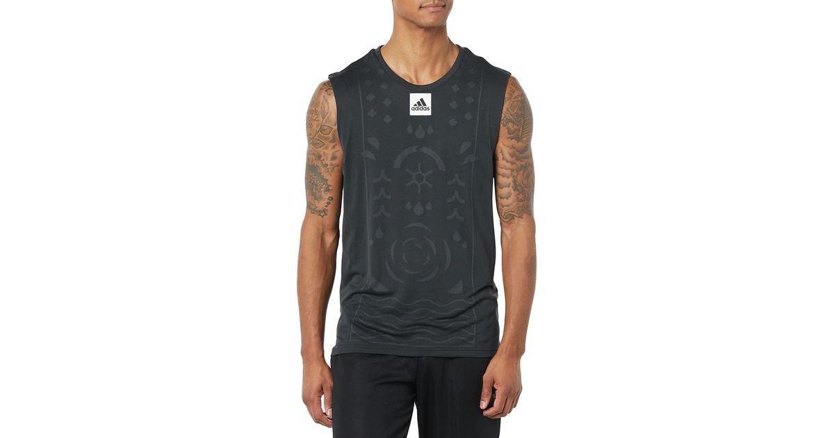 adidas Tennis Paris Sleeveless Tee Heat.rdy in Black/Carbon (Black) for Men - Save 11% | Lyst