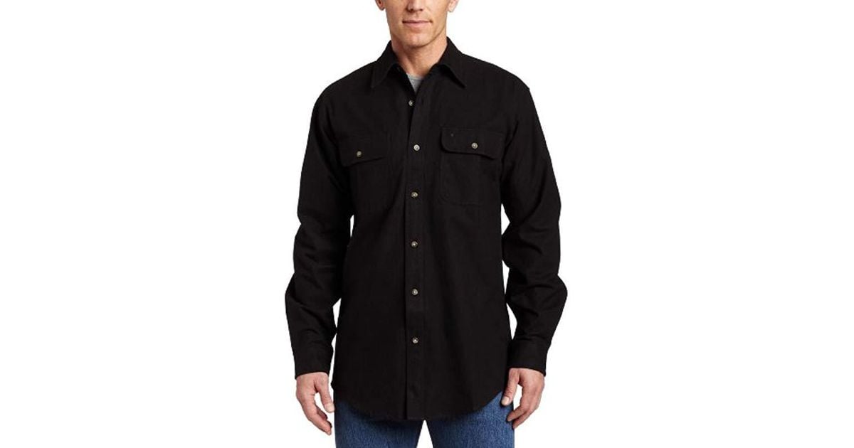 Carhartt Heavyweight Solid Flannel Shirt in Black for Men Lyst