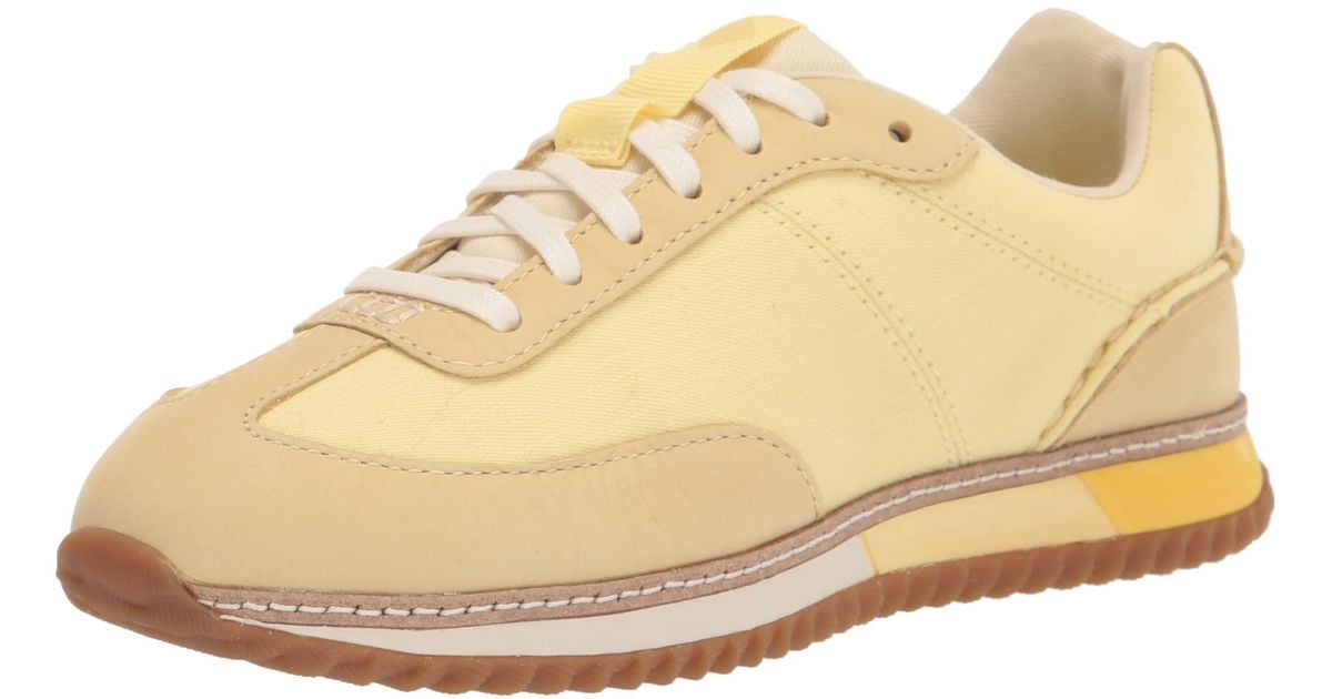 Sperry Top-Sider Leather Plushwave Trainer Boat Shoe in Yellow | Lyst
