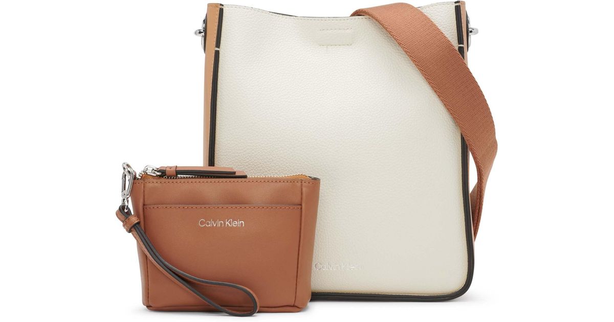 Calvin Klein Lucia Novelty Bucket Crossbody in White Combo (White) - Lyst