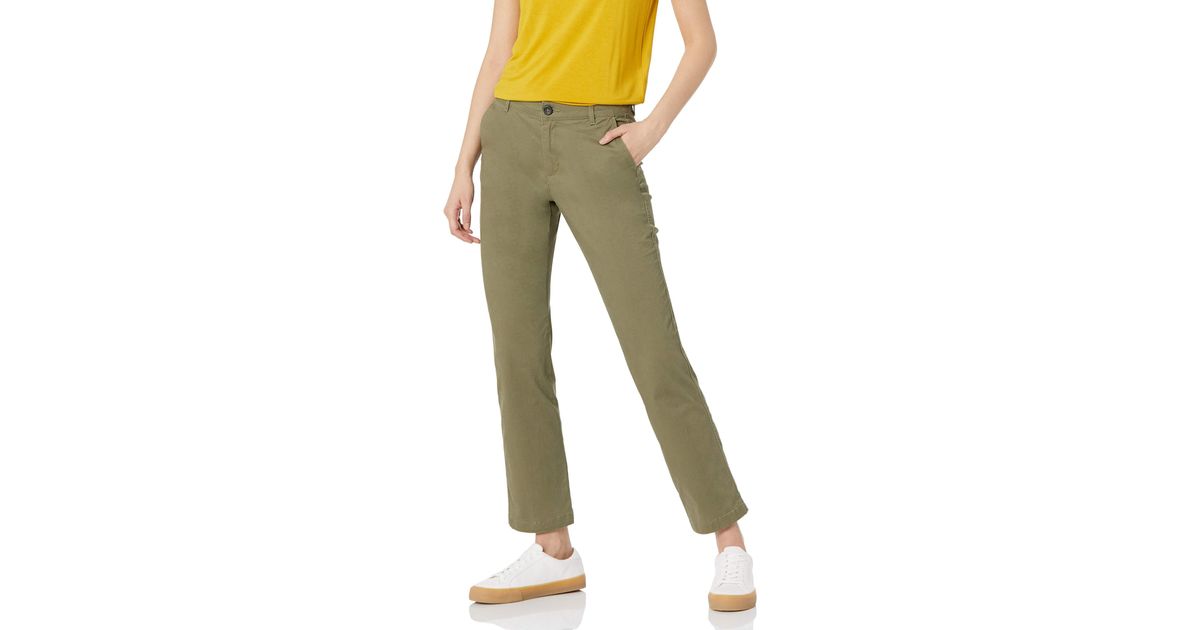 Essentials Womens Straight-Fit Stretch Twill Chino Pant 