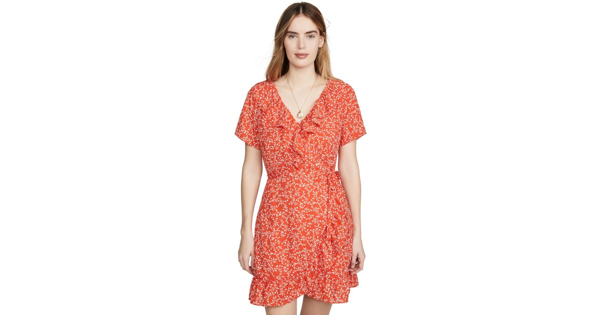 Cashmere Kiley Leaf Print Wrap Dress 