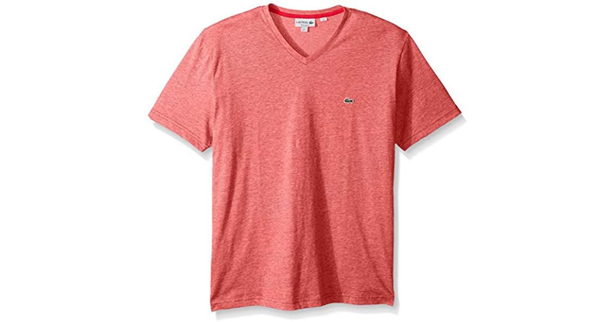 Th6810 Lacoste Mens Fine Stripe Short Sleeve T-Shirt