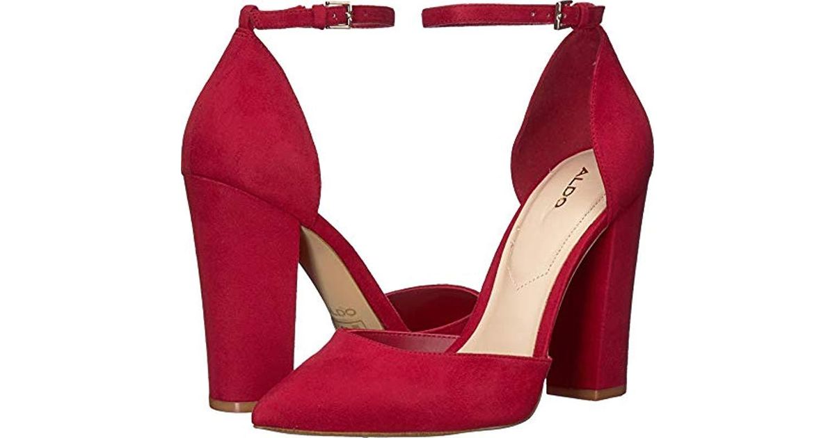 aldo red pumps