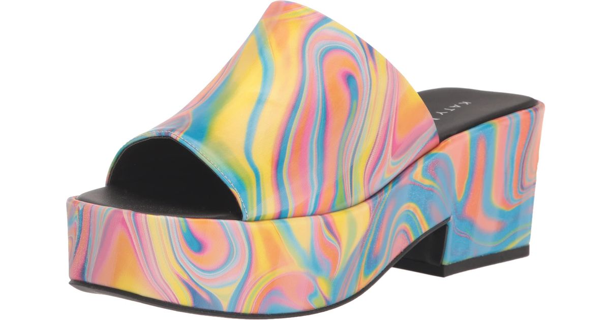 Katy Perry The Busy Bee Slide Wedge Sandal in Blue | Lyst