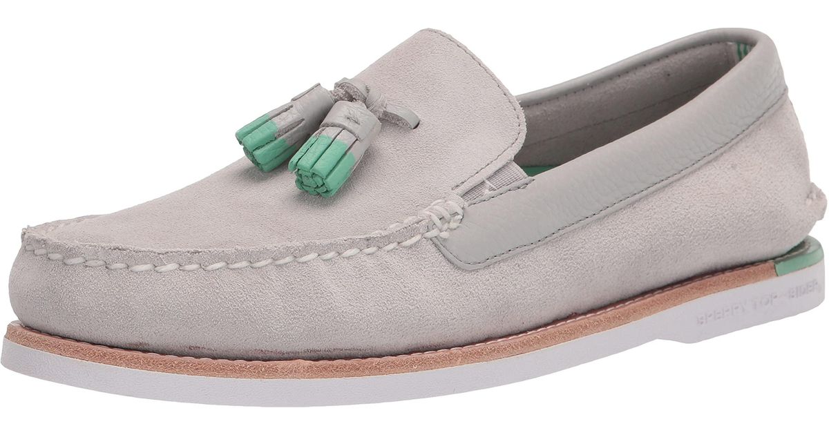 Sperry TopSider Suede Authentic Original Tassel Boat Shoe in Grey