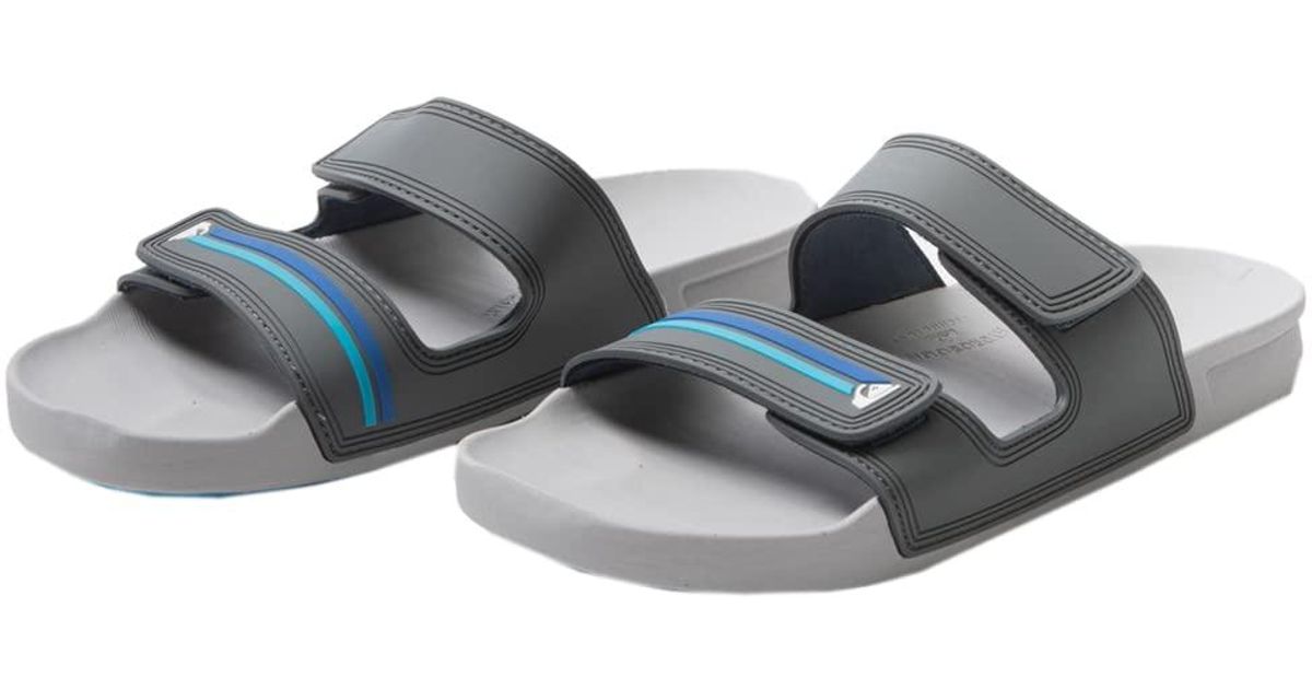 Quiksilver Rivi Double Adjust 3 Point Sandal in Grey/Grey/Blue (Gray