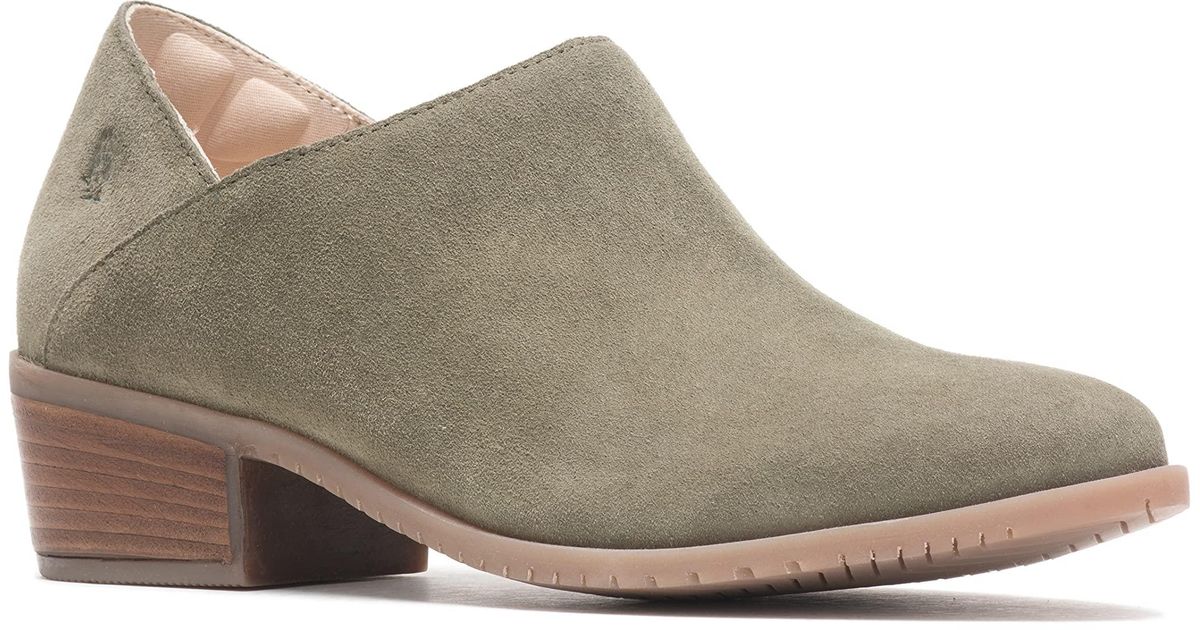 Hush Puppies Leather Sienna Shootie Clog in Olive Suede (Gray) Lyst