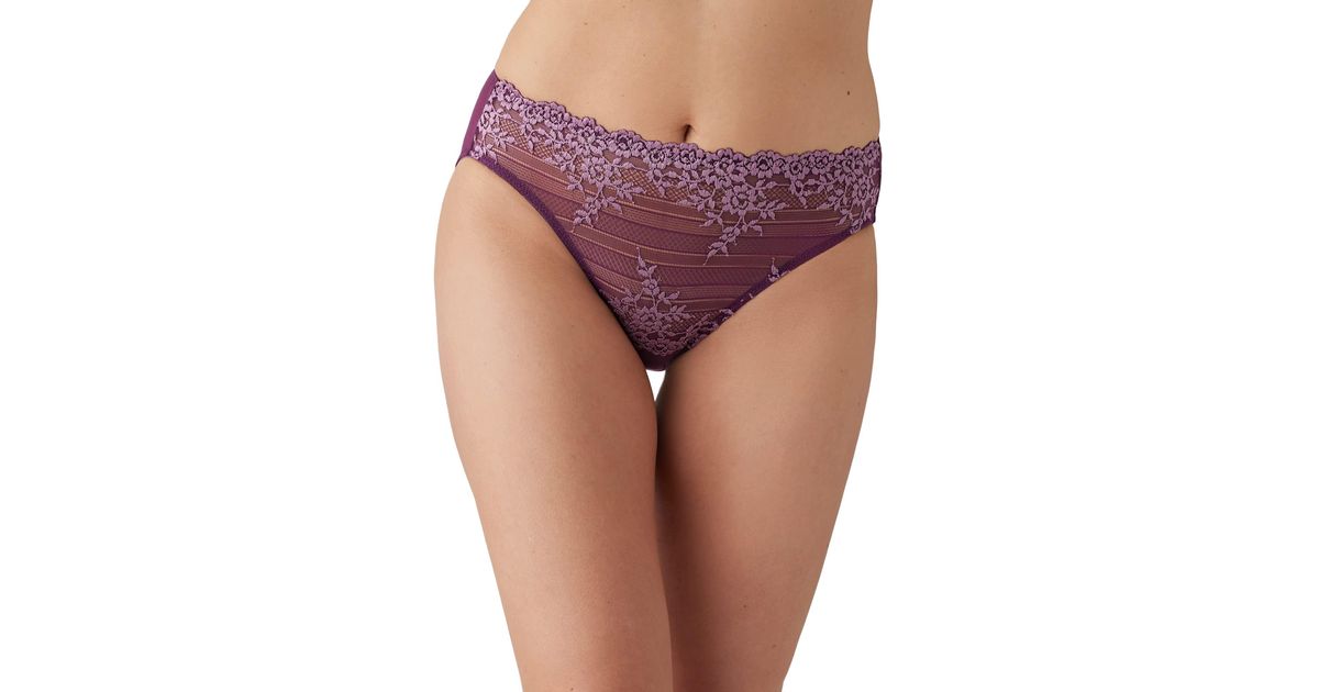 Wacoal Embrace Lace Hi-cut Brief Panty in Purple | Lyst