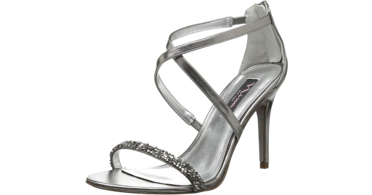 Nina Camden-yy Dress Sandal,gunmetal/silver Gunmetal,11 M Us in Metallic |  Lyst