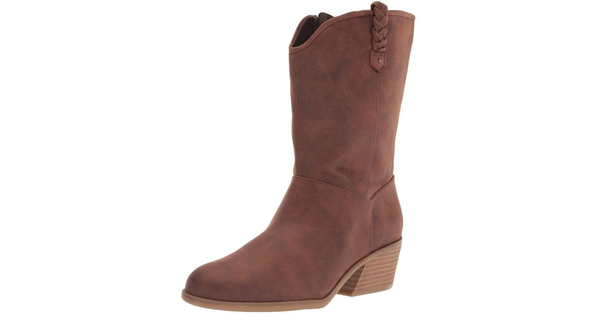 Dr. Scholls Layla Mid Shaft Boots Calf in Brown Lyst
