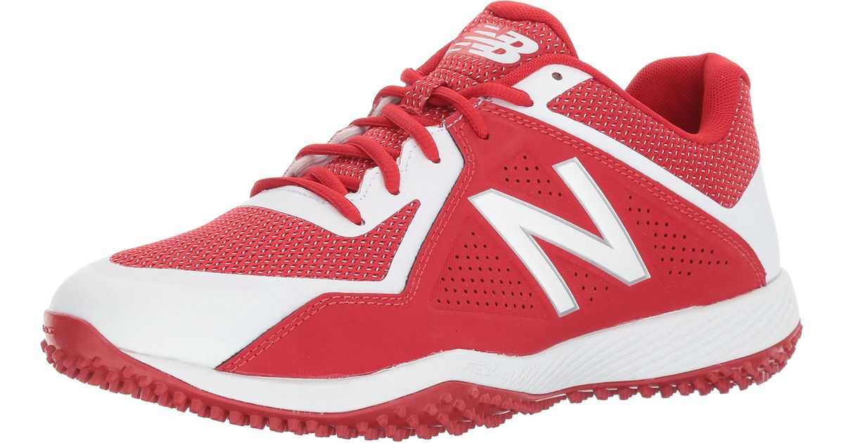 New Balance Synthetic 4040 V4 Turf Baseball Shoe in Red/White (Red) for ...