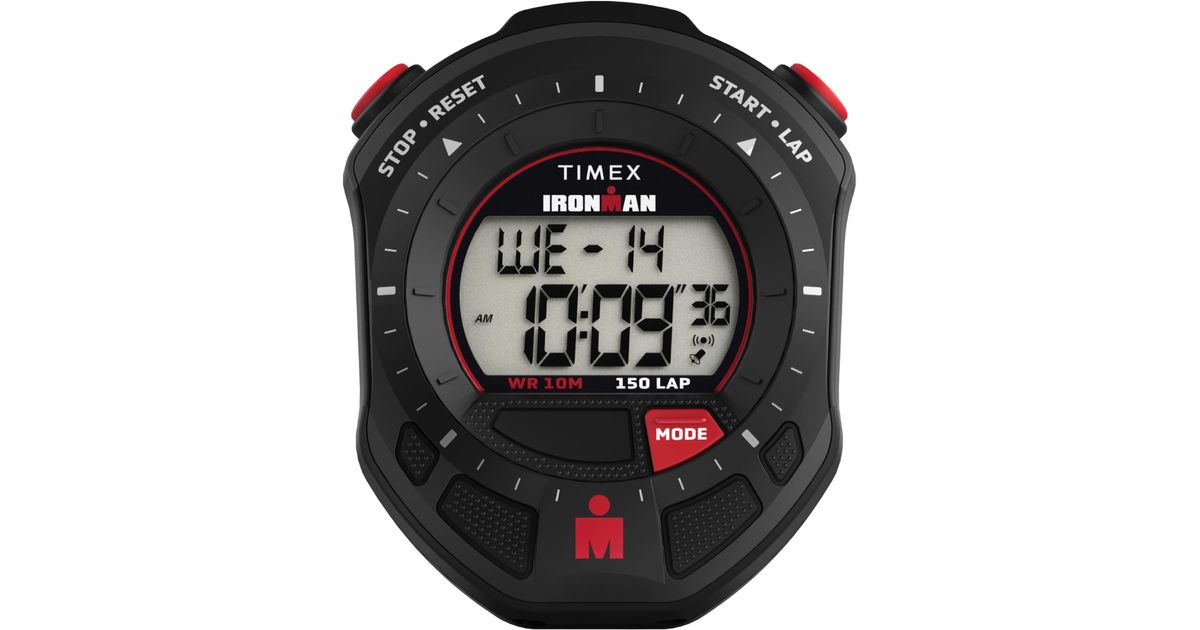 Timex Ironman Stopwatch 65mm Digital Dial Black Case Lyst