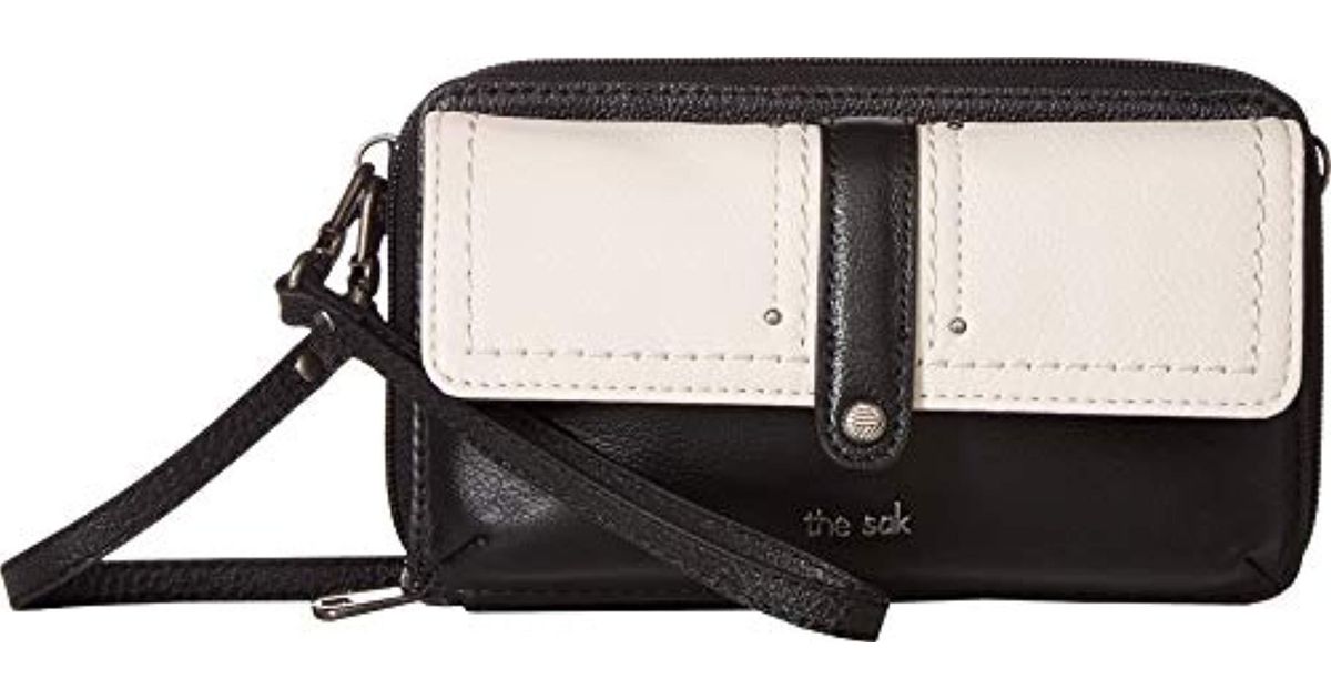 The Sak Leather The Sequoia Extra Large Smartphone Crossbody in Black