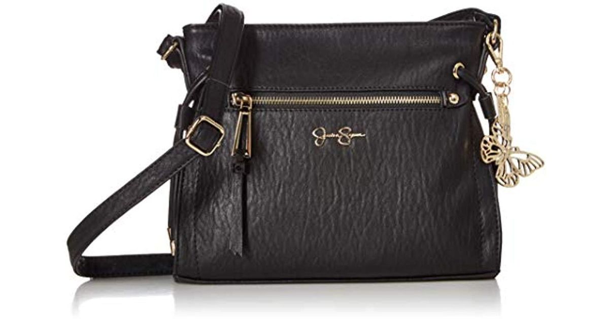 Jessica Simpson Purse Handbag Crossbody Black Pockets Zipper | eBay