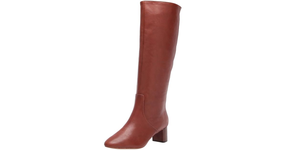 Steven by Steve Madden Leather Reallie Knee High Boot in Cognac Leather  (Brown) - Save 45% | Lyst