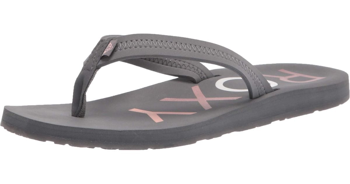 Roxy Synthetic Vista Sandal Flipflop in Gray Lyst