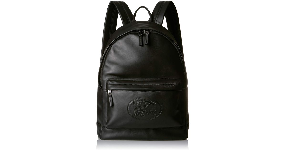 lacoste leather backpack