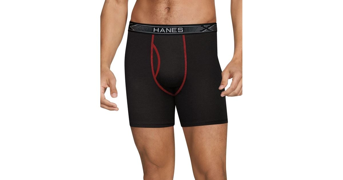 Hanes Ultimate Mens Sport Xtemp Comfort 4pack Boxer Briefs in Blue