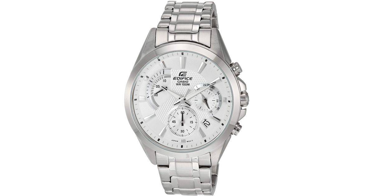 edifice silver watch