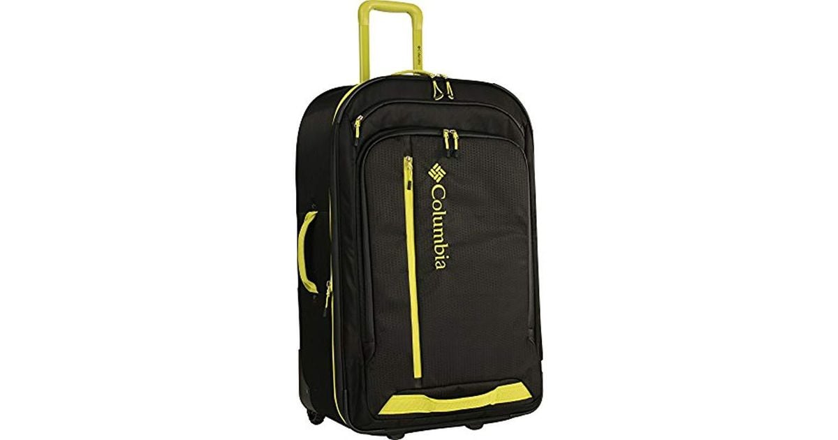 black and yellow luggage