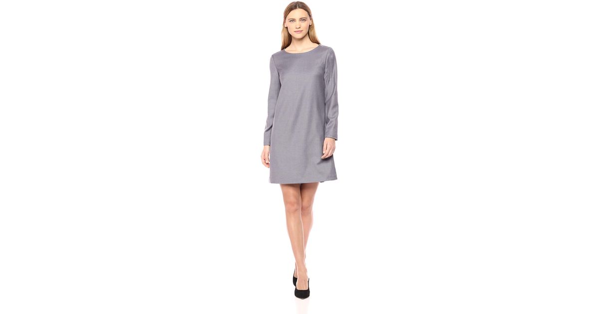 theory long sleeve paneled shift dress