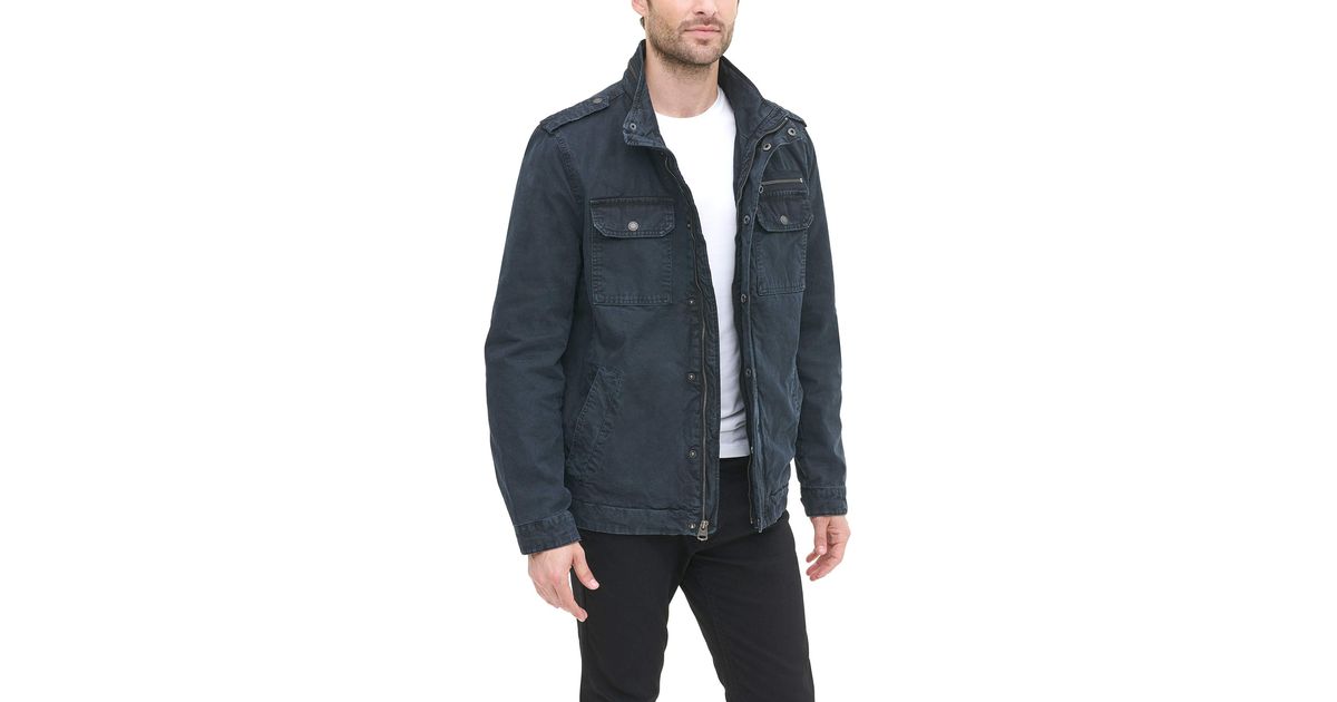 Levi's Washed Cotton Military Jacket in Black for Men Lyst