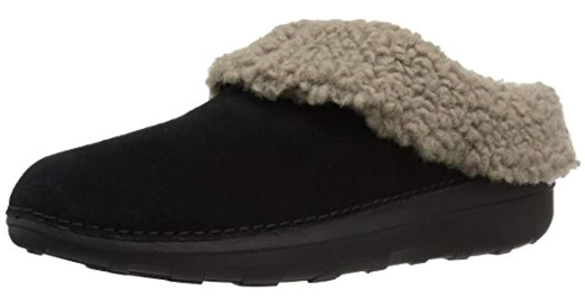 Fitflop Suede Loaff Snug Slippers in Black | Lyst