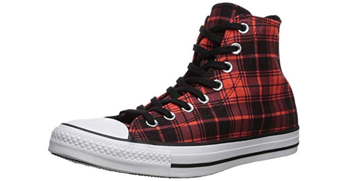 black plaid converse