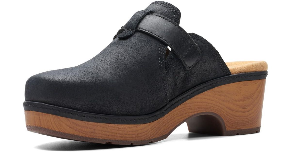 Clarks Paizlee Nora Slip-on Buckled Platform Clogs in Blue | Lyst UK