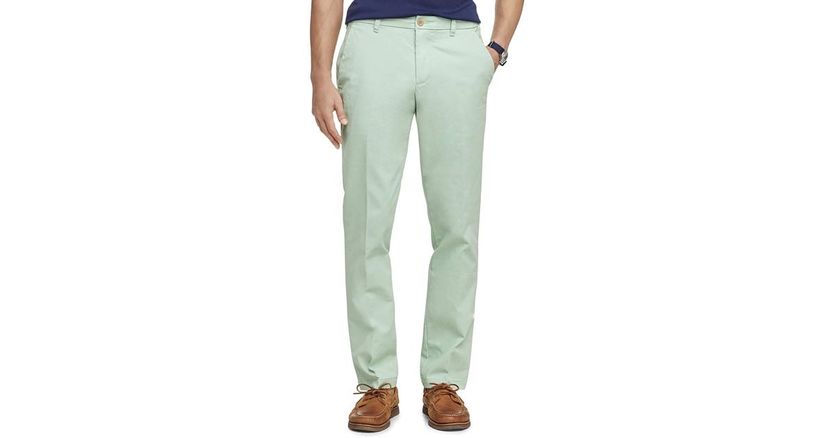 Izod Performance Stretch Straight Fit Flat Front Chino Pant in Green ...